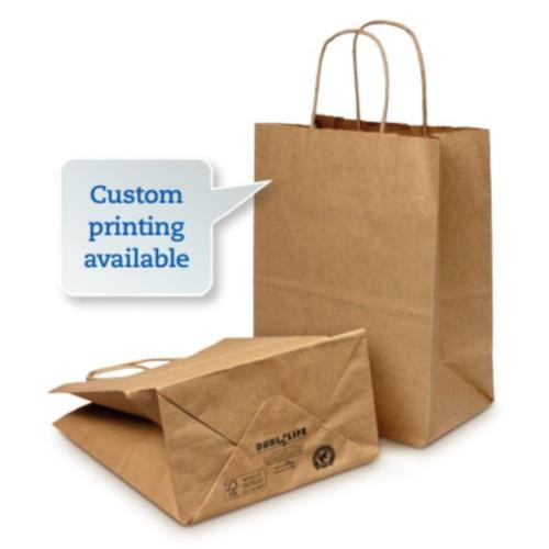 DURO 87523 JR MART SHOPPER W/PAPER  TWIST HANDLE 65# 13X7X13 KRAFT (CASE OF 250)