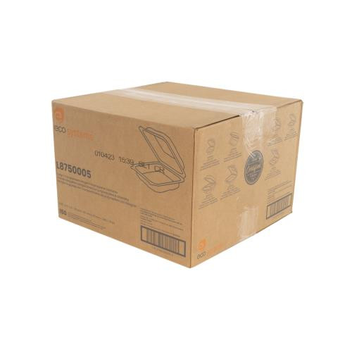 ECO-SYSTEMS L8750005 CLX200CL HINGED CNTR  PP 8.35X8.3X3 CLEAR (CASE OF 150)