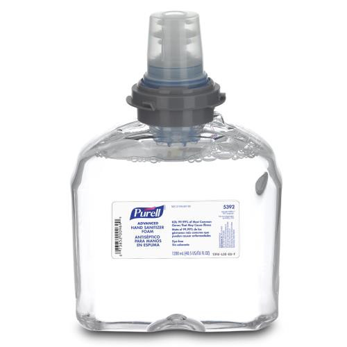 GOJO  5392-02 1200-ML PURELL FOAM  HAND SANITIZR F/TFX DISP 2/CS (CASE OF 2)