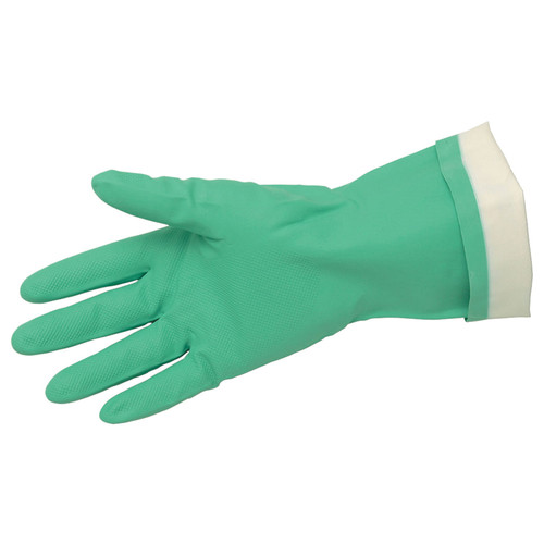 MCR SAFETY 5319E GREEN FLOCK LINED XL  NITRILE, 15 MIL, STRAIGHT CUFF (CASE OF 12)