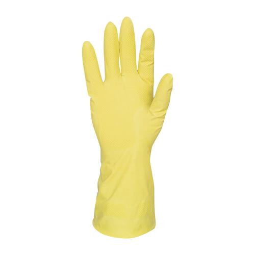 PRIME SOURCE  5740 LARGE FLOCKED LINED GLOVE  LATEX YEL GEN PURPOSE  12/PK (CASE OF 12)