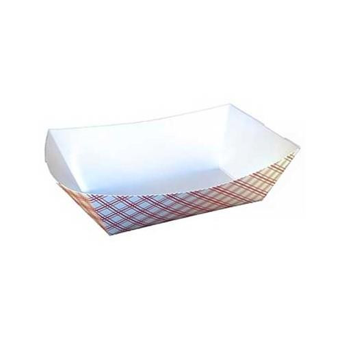 SPECIALTY QUALITY PACKAGING  8701 #100 SCHOOL TRAY RED  PLAID 6.5X4.375X1.5 (CASE OF 1000)