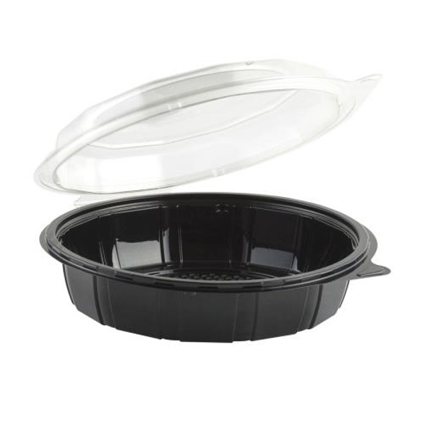 ANCHOR PACKAGING 4779502 GOURMET CLASSIC CLAMSH  9" CLR DOME DEEP BASE BLACK (CASE OF 100)