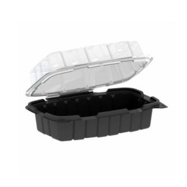 ANCHOR PACKAGING 4666916 CF6911 HINGD CONTAINER  VENTD PP 9X6 BLK BASE/CLR LID (CASE OF 110)
