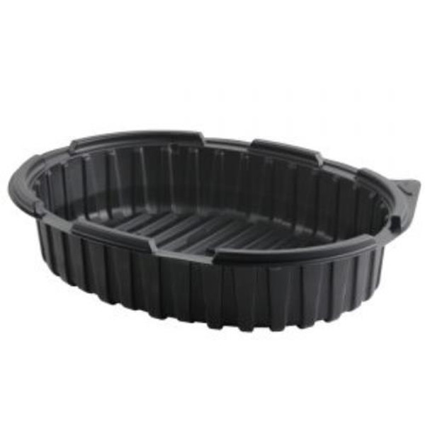 ANCHOR PACKAGING 4601948 CRISP FOOD 1-CMPT CONT  P/P OVAL 11X8.5 48-OZ BLACK (CASE OF 380)