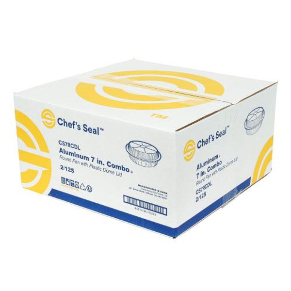 CHEFS SEAL CS7RCDL ROUND PAN & LID COMBO  ALUM 7" PAN W/CLEAR DOME LID (CASE OF 250)