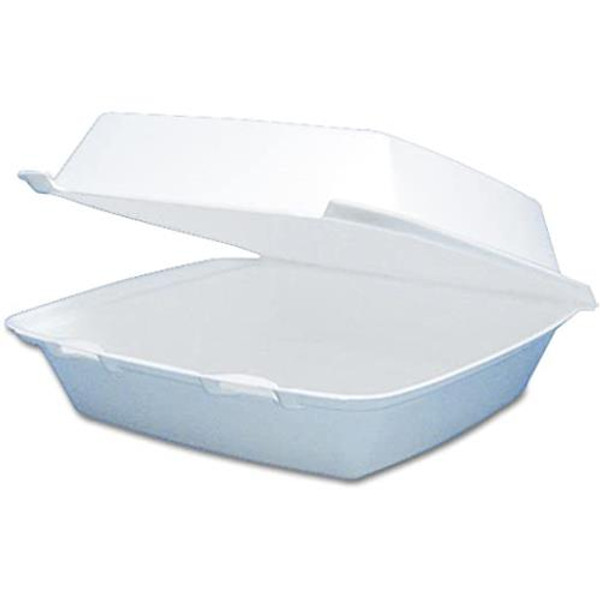 DART 85HT1R 1-CMPT CONTAINER 8X8  REMOVEABLE LID FOAM WHITE (CASE OF 200)