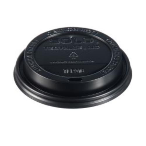 DART TLB316-0004 TRAVELER LID PLAS  FITS 10S/12/16/20/24-OZ BLACK (CASE OF 1000)