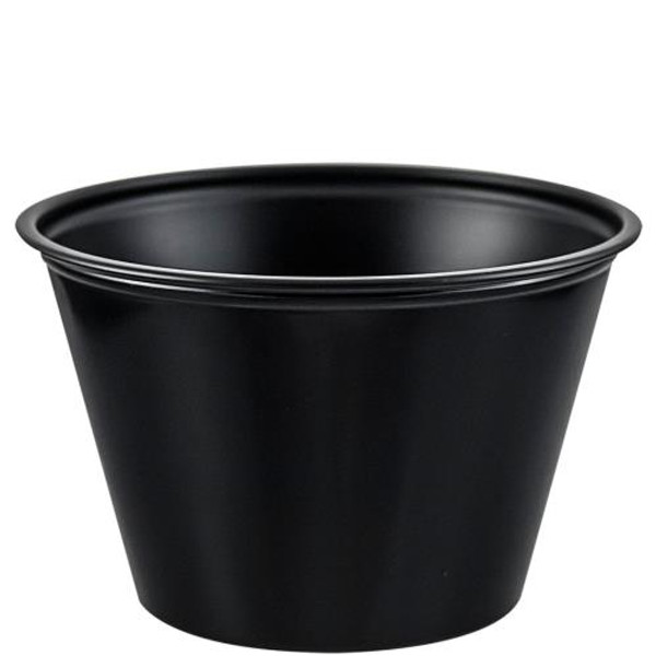 DART P400BLK SOUFFLE CUP PLASTIC  4-OZ BLACK (CASE OF 2500)