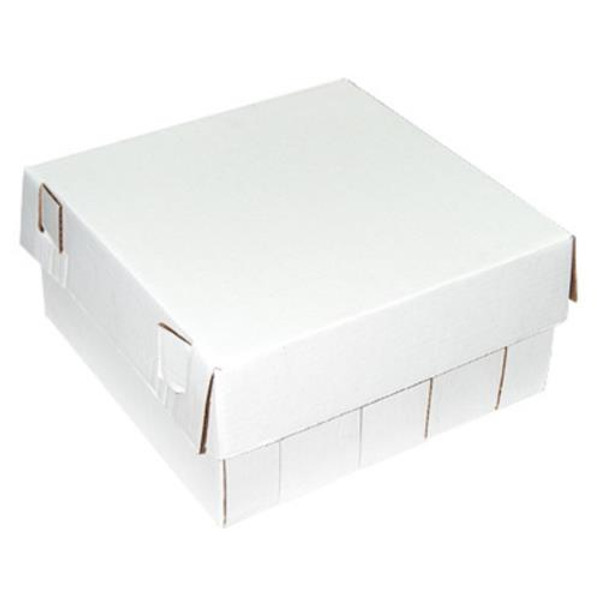 DIE-CUT PAPER 14X14X6 2-PC WHITE TOP CAKE  BOX CORRUGATED (CASE OF 25)