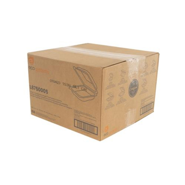 ECO-SYSTEMS L8750005 CLX200CL HINGED CNTR  PP 8.35X8.3X3 CLEAR (CASE OF 150)