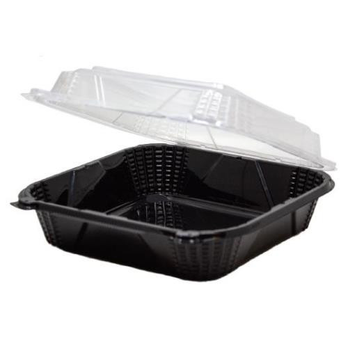 ECO-SYSTEMS L8750011 PV240 HINGED CNTR  PP 8X8X3 BLK BASE CLR LID (CASE OF 150)