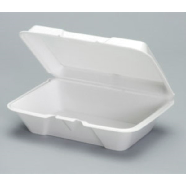 GENPAK  20500V  LG 1-CMPT HINGD VENTED  FOAM  9 3/16X6.5X2.75   200/CS (CASE OF 200)