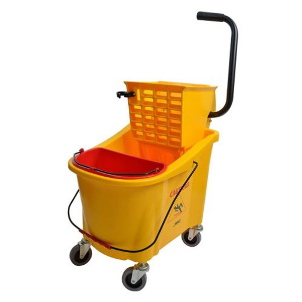 JANICO  1036 MOP BUCKET & SIDE PRESS  WRINGER COMBO P/E 36-QT YELLOW (CASE OF 1)