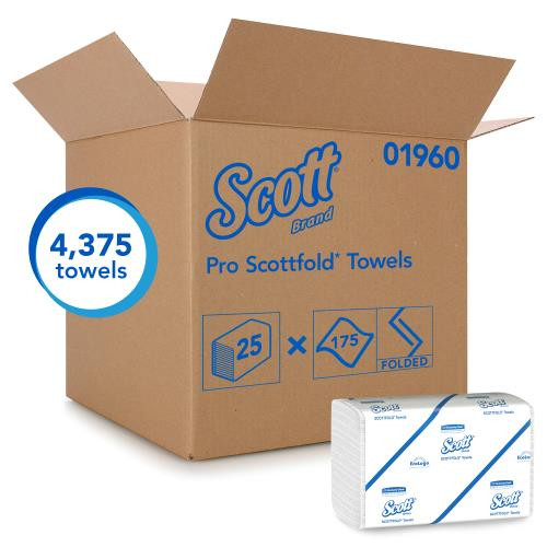 KIMBERLY-CLARK  01960 SCOTTFOLD FOLDED TOWEL  1-PLY 12.4X8.1 WHITE (CASE OF 4375)