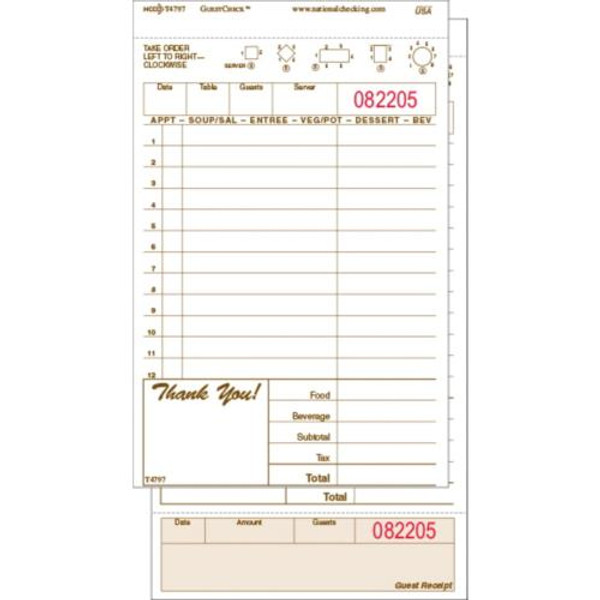 NATIONAL CHECKING  947BNDSWC GUEST CHECK 2-PT  DUPLICATE GREEN TINT (CASE OF 2000)
