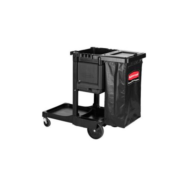 NEWELL   6173-88 JANITOR CART BLACK  W/6183 YELLOW VINYL BAG (CASE OF 1)