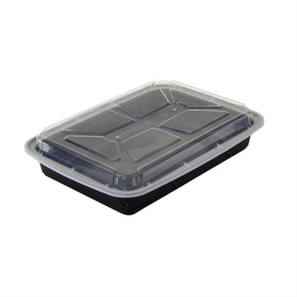 PACTIV NEWSPRING NC989B 58-OZ BLACK RECT W/LID  8"1/2 X 11 1/2"X 1 1/2" 150/CS (CASE OF 150)