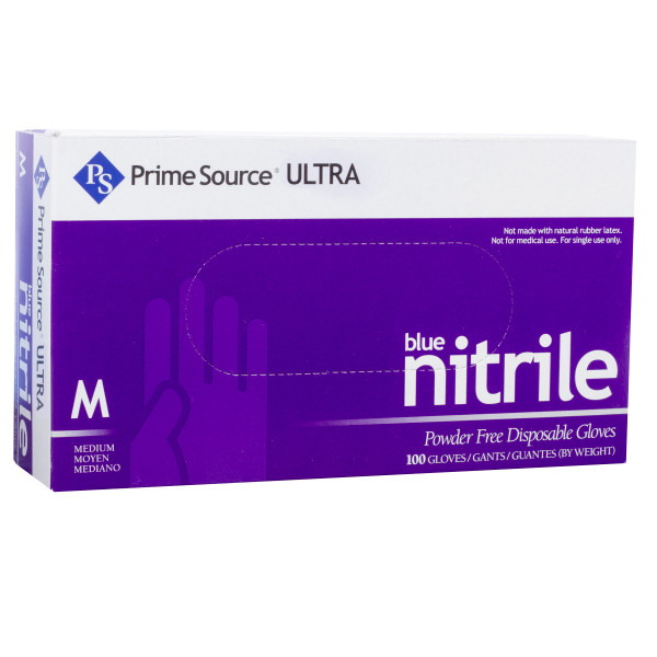 PRIME SOURCE  75008430 GLOVE NITRILE MED PF  NITRILE P/F MEDIUM BLUE ULTRA (CASE OF 1000)