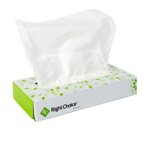 RIGHT CHOICE 7800 R/C FACIAL TISSUE PPR  7.9X7.9" 100 SHEET 2-PLY WHT (CASE OF 30)