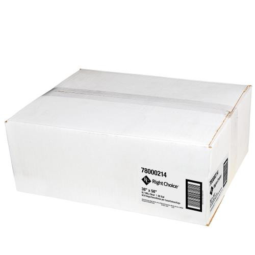 RIGHT CHOICE 78000214 LLDPE CAN LINER 38X58  60-GAL 0.7 MIL CLEAR ROLL (CASE OF 200)