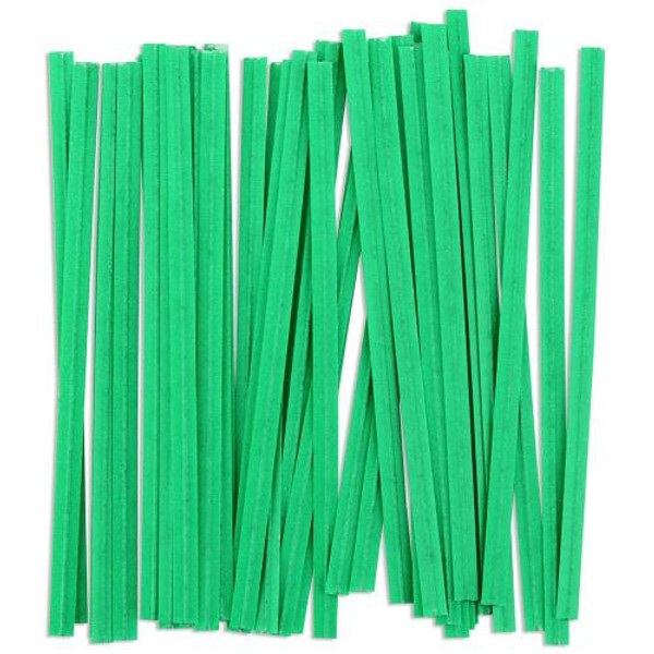 T AND T   3/16X4  GREEN   PAPER TWISTEM  50M/CS (CASE OF 50000)