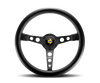 Momo Prototipo Steering Wheel 350 mm - Black Leather/Wht Stitch/Black Spokes