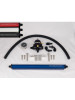 Complete DSM Fuel Rail Kit sells only in combination with 4 x DSM Injectors of any size (add cost of injectors to the kit price) and includes: DSM Fuel Rail (Available in black, red, blue or silver) with -6AN in and outlet fittings, 51502 FueLab EFI fuel pressure regulator in black, Carbon face liquid filled Fuel Pressure Gauge , 2 x 90 Deg -6 fittings, 1x Straight -6 fitting (all AN fittings are black) and 2ft -6 HP fuel hose.
Fuel Injector Clinic fuel rails are constructed of high quality aluminum extrusion machined to the tightest tolerances and anodized inside and out to provide a beautiful protective finish. All Fuel Injector Clinic fuel rails include aluminum mounting brackets and stainless steel hardware that allow for installation using factory attachment points. Fuel Injector Clinic fuel rails are threaded to accommodate -8AN fittings on each end.

The DSM and Evo 8/9 fuel rail comes with -6AN fittings inlet and outlet with the option for a -8AN inlet fitting.