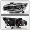 Spyder 16-18 Honda Civic 4Dr w/LED Seq Turn Sig Lights Proj Headlight - Black