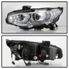 Spyder 16-18 Honda Civic 4Dr w/LED Seq Turn Sig Lights Proj Headlight - Chrome