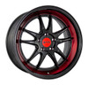 F1R F102 18x9.5 +38 Gloss Black with a Red Lip