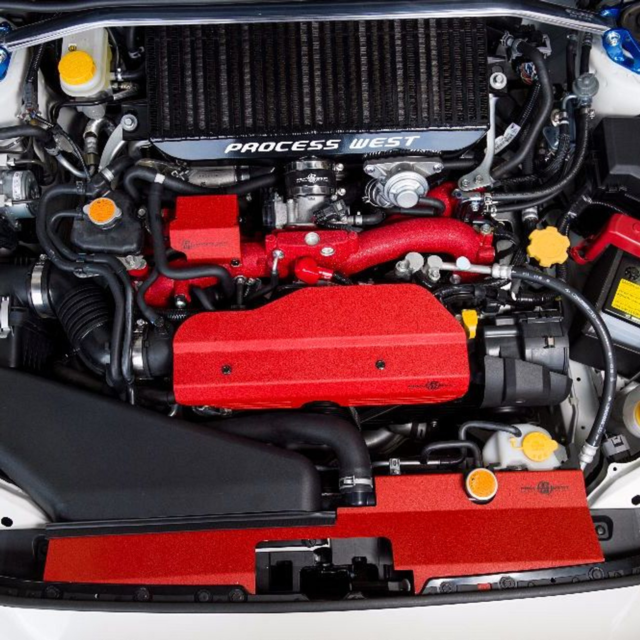 Process West Engine Pulley Garnish Red - Subaru WRX 2002-2014 / STI 2004+