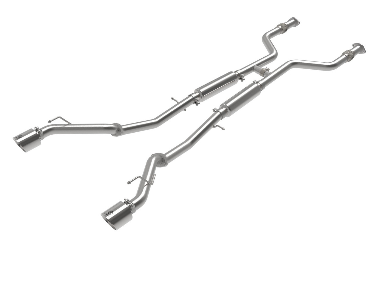 Takeda 2-1/2 IN 304 Stainless Steel Cat-Back Exhaust System w/ Polished Tips