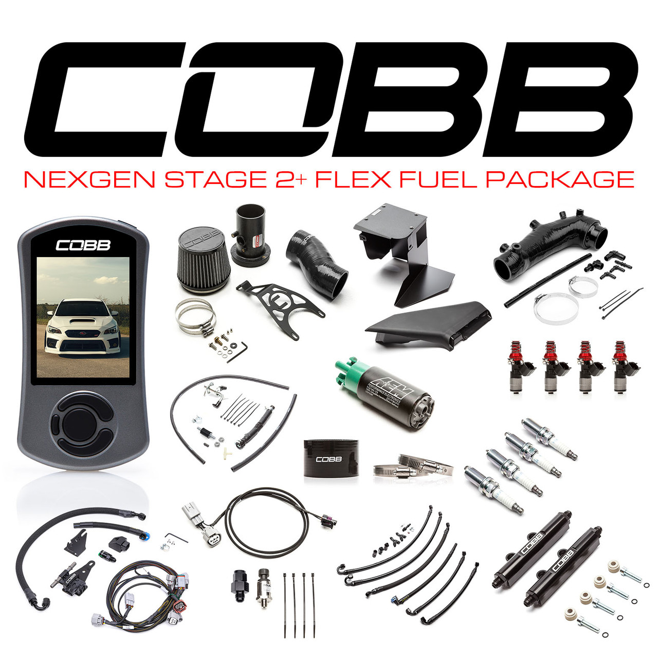 Cobb 19-21 Subaru STI (Incl. 2018 Type RA) NexGen Stage 2 + Flex Fuel Power Package - Black