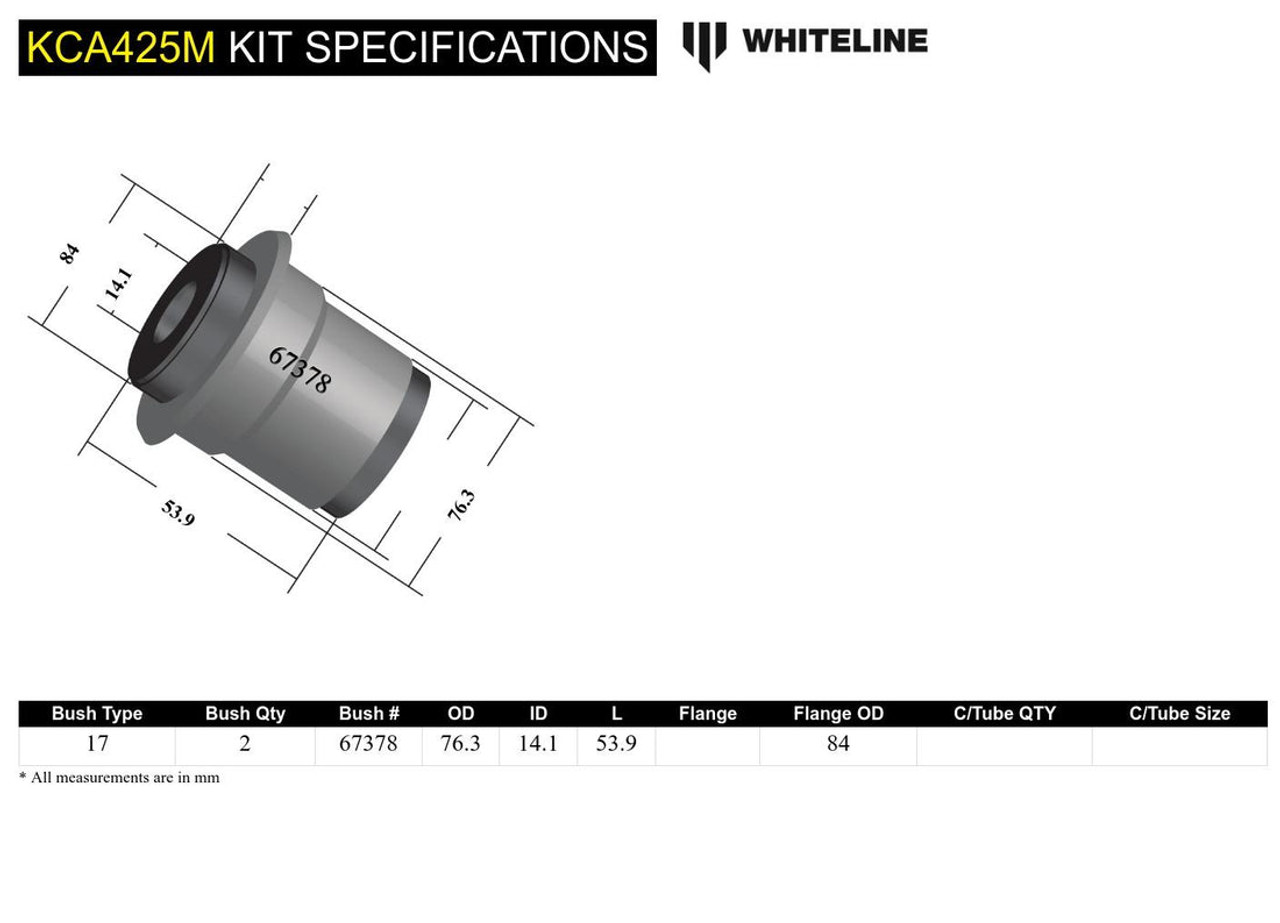 Whiteline 11+ Subaru STi Front Race anti-dive caster kit