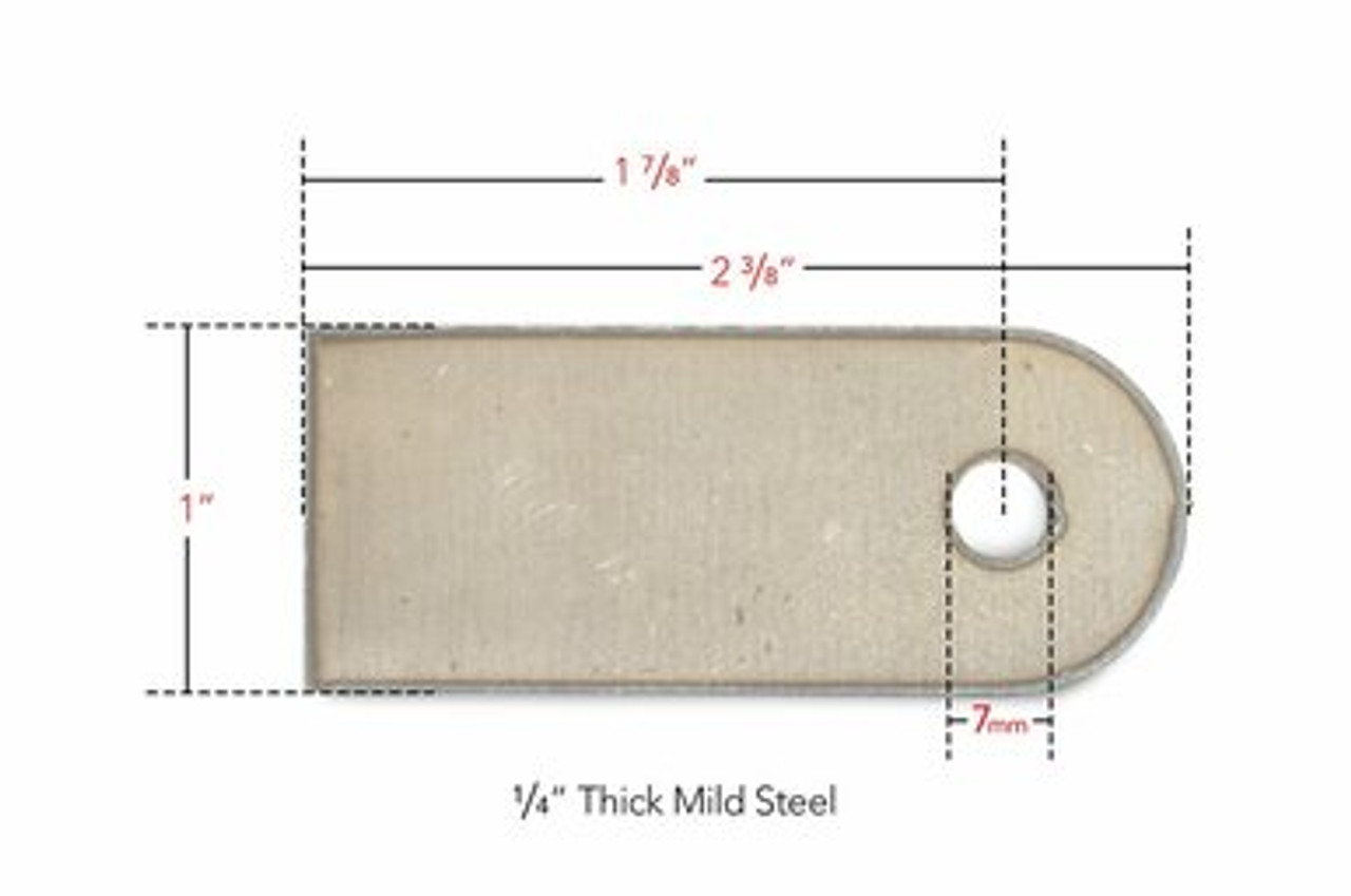 STM Fabrication Weld Tab Evolution 7/8/9 Parachute Kit to Frame Rail Mounting Tab.