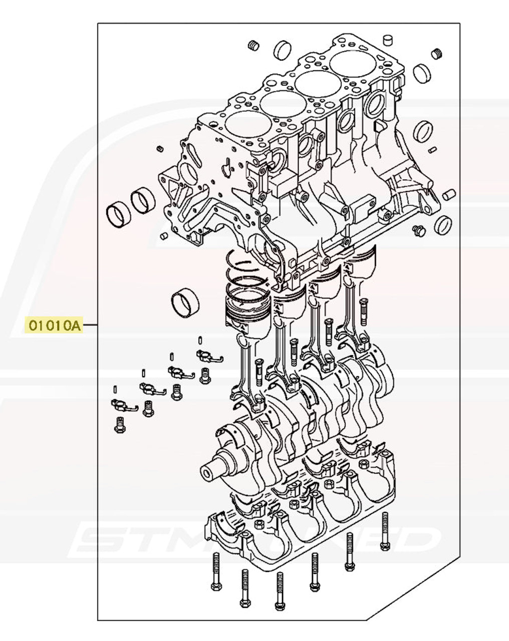 Mitsubishi OEM 4G63 Short Block for Evo 4-9