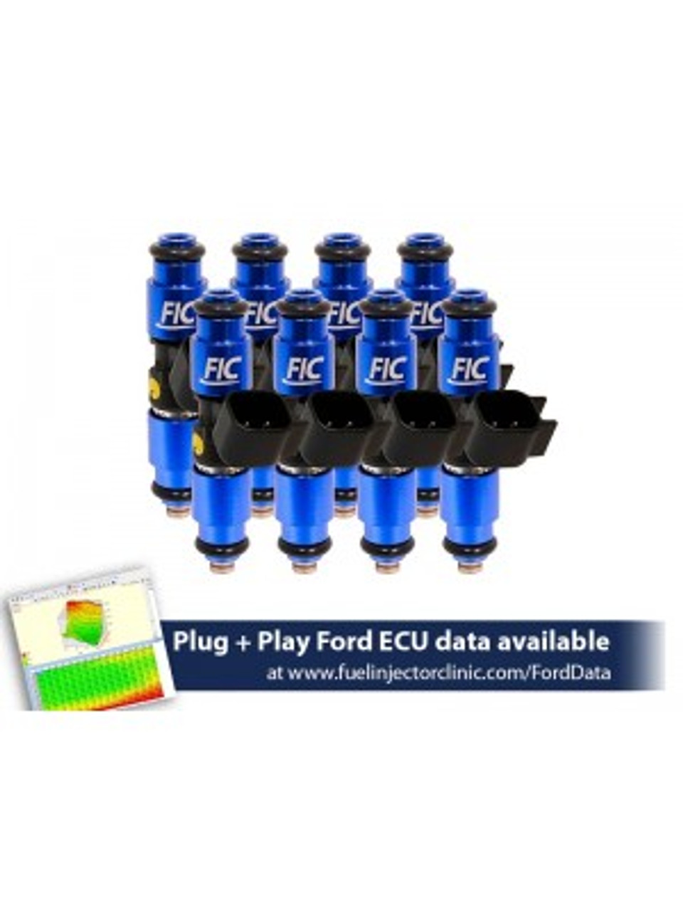 1440CC (140 LBS/HR AT 43.5 PSI FUEL PRESSURE) FIC FUEL INJECTOR CLINIC INJECTOR SET FOR MUSTANG GT (1987-2004)/ COBRA (1993-1998)(HIGH-Z)