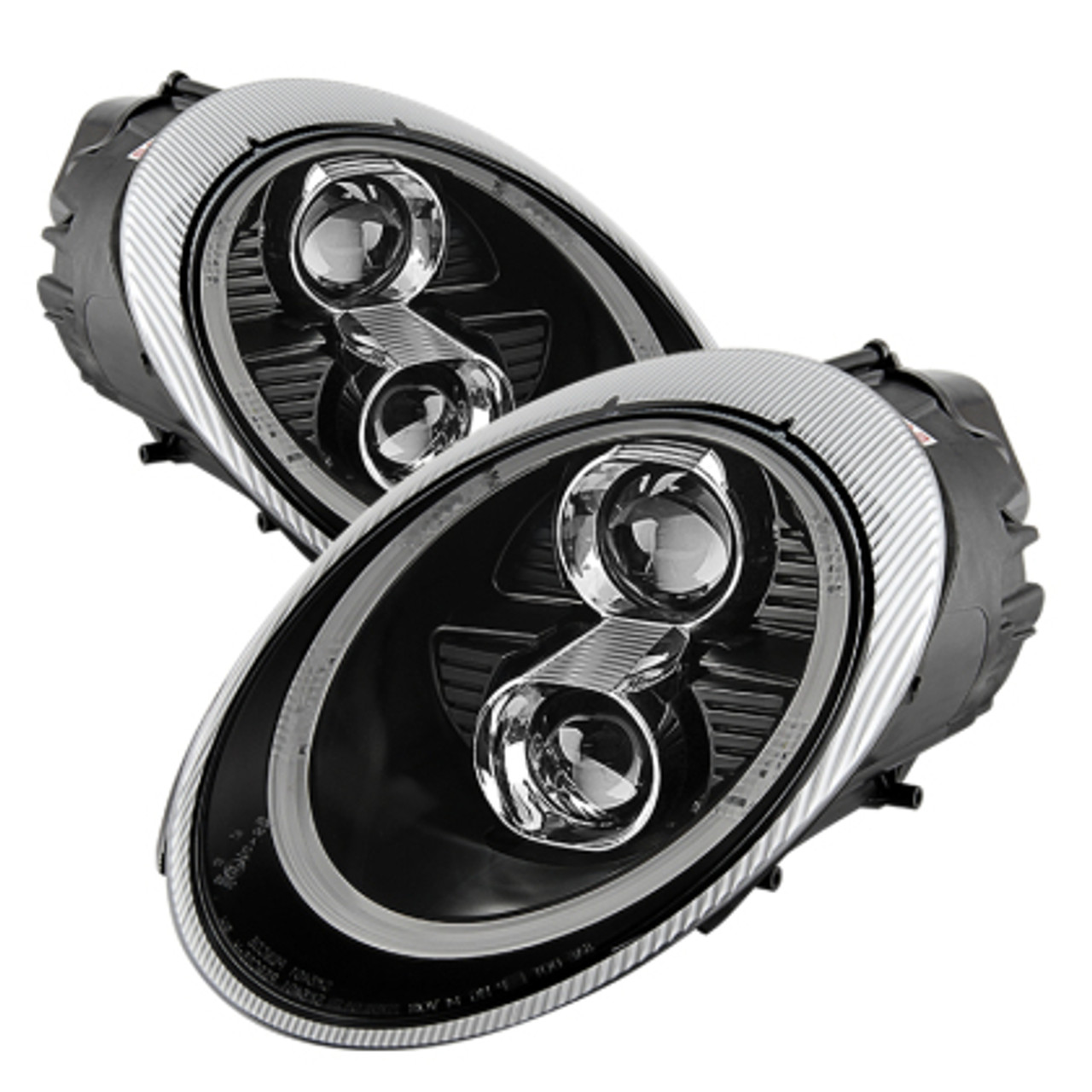 ( SPYDER ) PORSCHE 911 997 2005-2009 PROJECTOR HEADLIGHTS-XENON/HID MODEL ONLY  ( Not Compatible With Halogen Model ) - DRL LED - Black