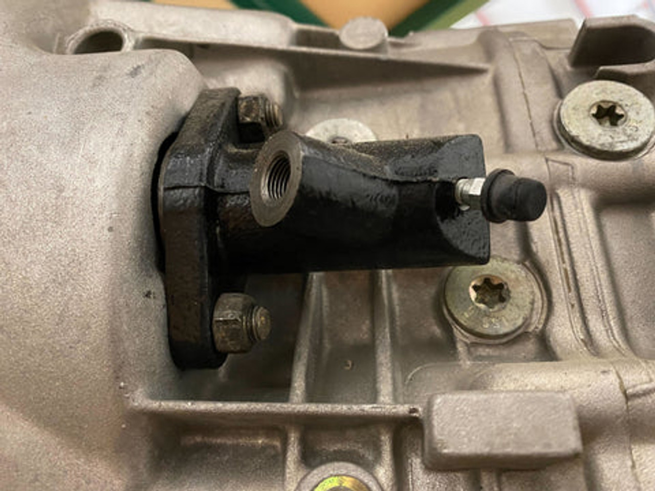 Shown is the E36 5 Speed Slave Cylinder. Example shown is from an E36 S50 5 Speed Transmission and Slave Cylinder. This is product SKU: CB-E30-CLUTCH.