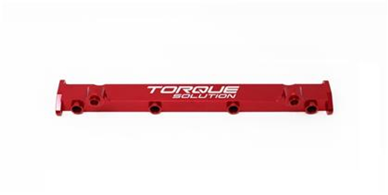 Torque Solution Billet Aluminum Top Feed Fuel Rail - Red