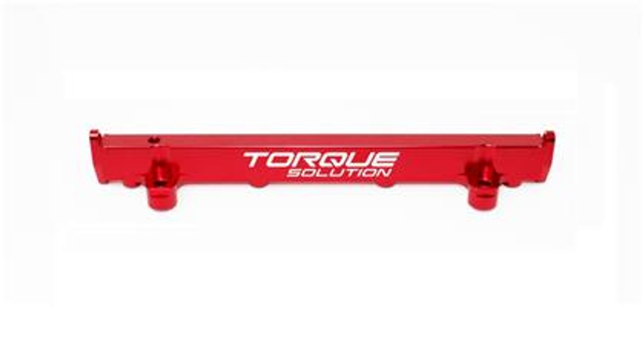 Torque Solution Billet Aluminum Top Feed Fuel Rail - Red