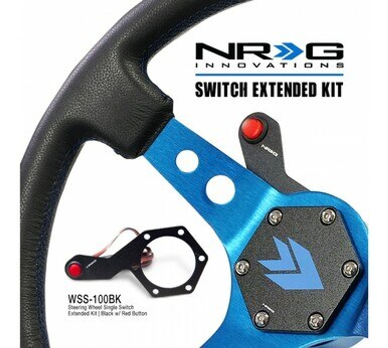 NRG Steering Single Switch - Extended Kit Black