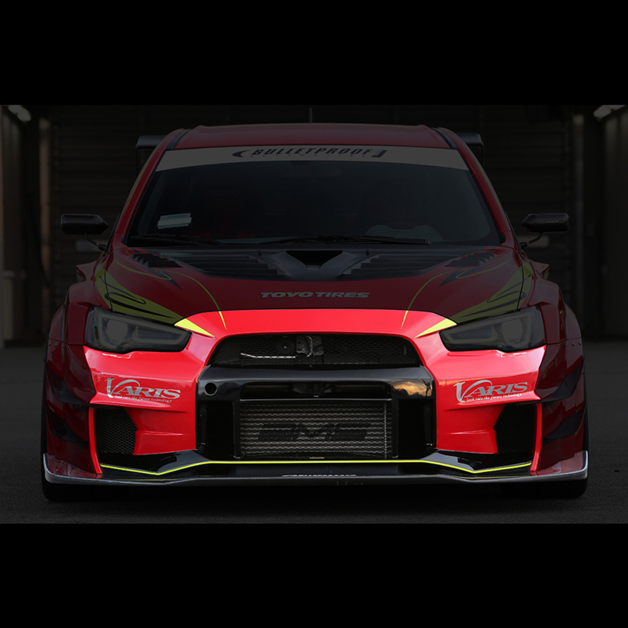 Varis Wide Body Version 2 Parts - Front Bumper V3 + Wide Lip, Carbon - Mitsubishi CZ4A Evo X