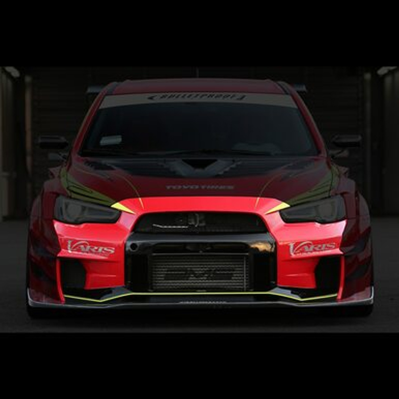 Varis Wide Body Version 2 Parts - Front Bumper V3 + Wide Lip, FRP - Mitsubishi CZ4A Evo X