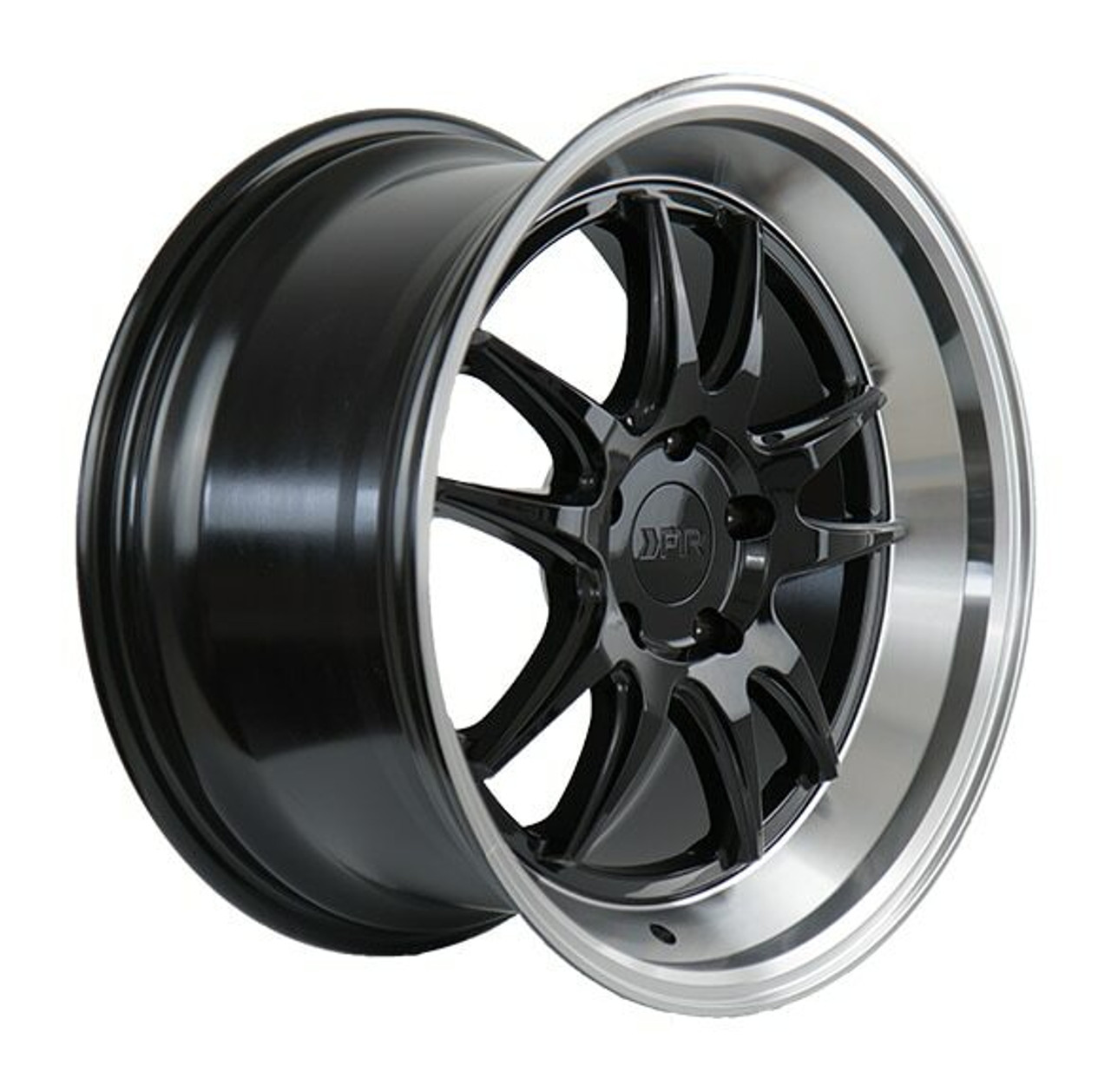 F1R F102 18x8.5 +38 Gloss Black with a Polished Lip