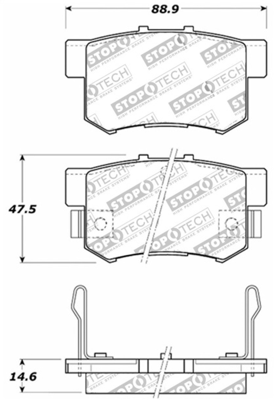 StopTech Street Brake Pads with Shims and Hardware