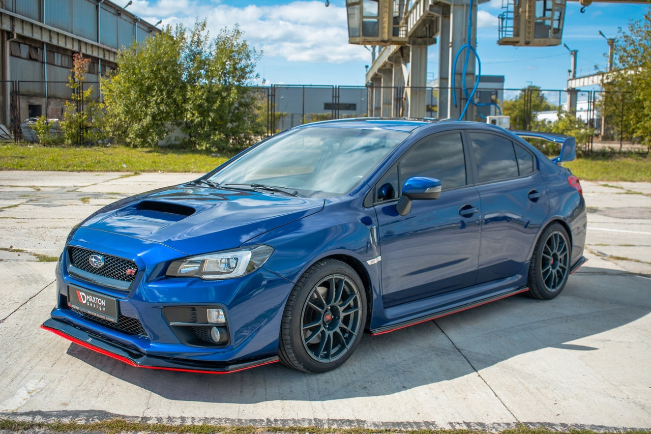 MAXTON DESIGN V1 REDLINE GLOSS BLACK FRONT LIP 2015+ WRX / 2015+ S