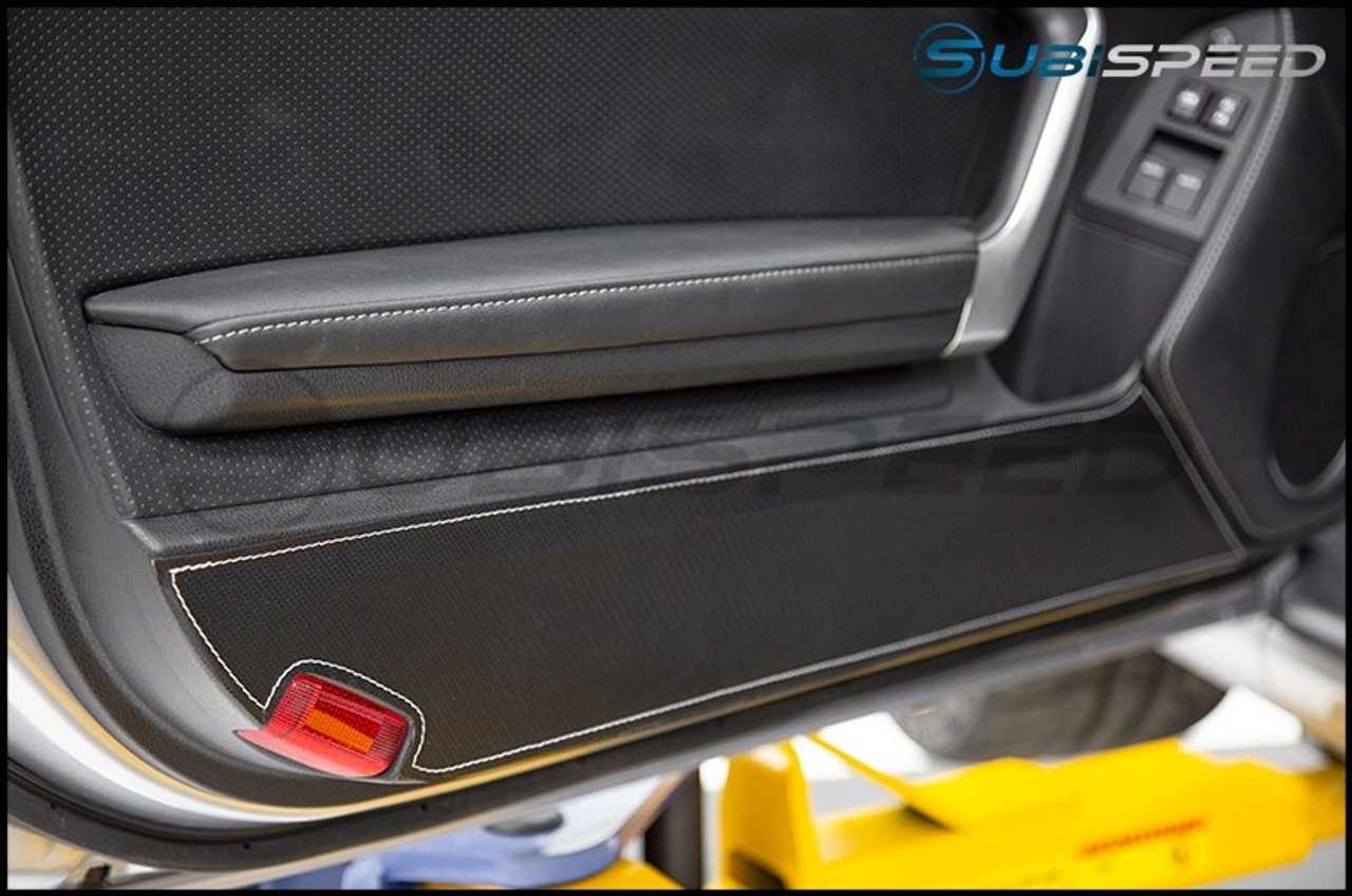 OLM CARBON LOOK KICK GUARD PROTECTION SET WITH RED OR SILVER STITCHING 2013+ FR-S / BRZ / 86