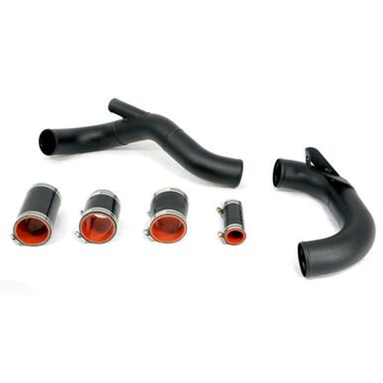 AMS Performance 08-15 Mitsubishi EVO X Lower I/C Pipe Kit for Stock Flange - Black Powder Coat